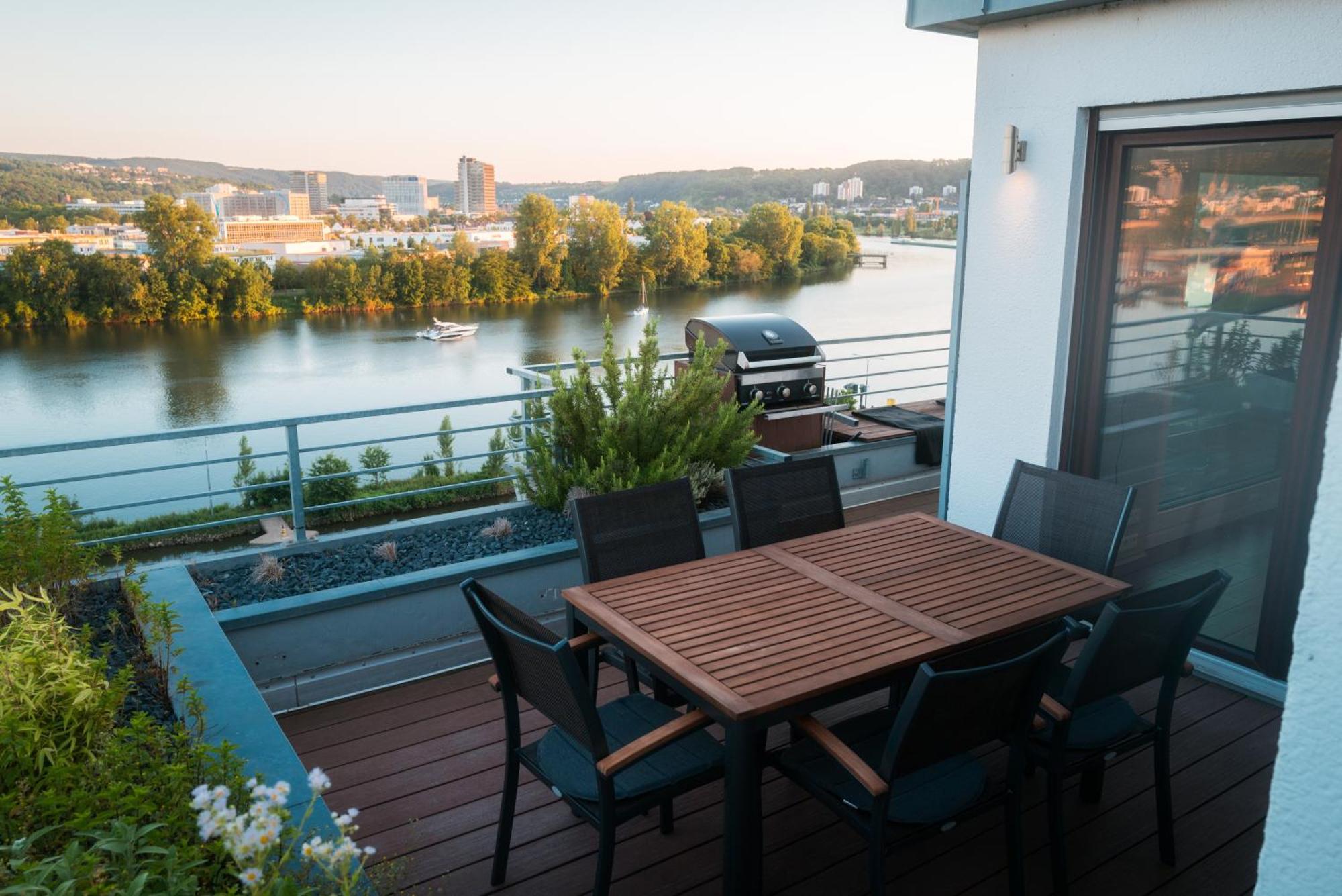 Penthouse Wohnung Mit Schoenem Moselblick In Metternich Koblenc Exteriér fotografie