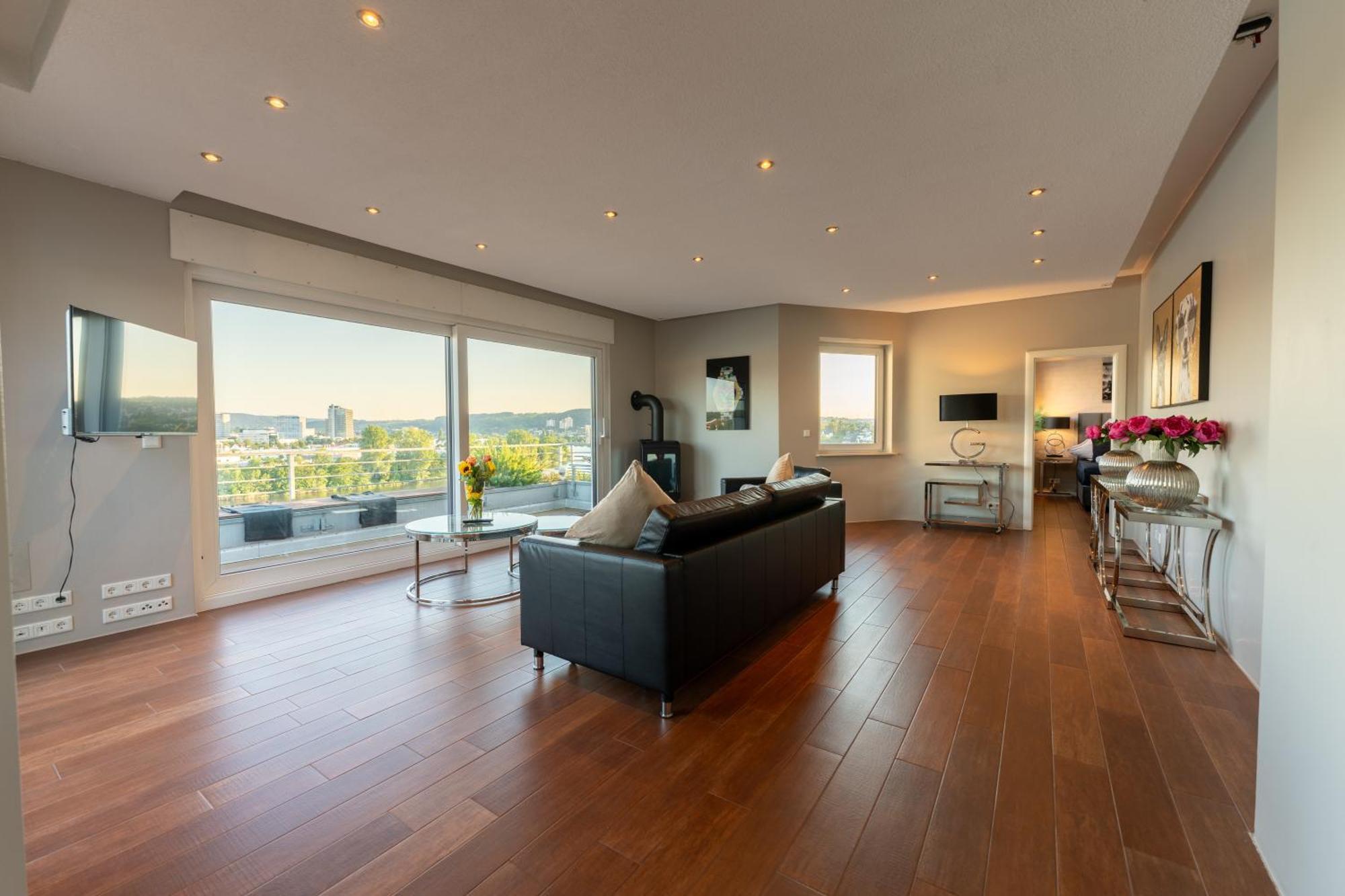Penthouse Wohnung Mit Schoenem Moselblick In Metternich Koblenc Exteriér fotografie